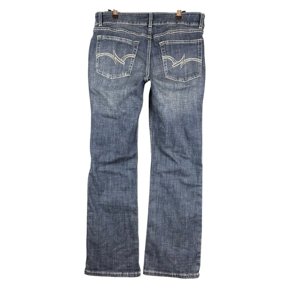 EUC Wrangler Women's Light Blue Distressed Bootcut Jeans Sz 11/30” inseam - Picture 5 of 10